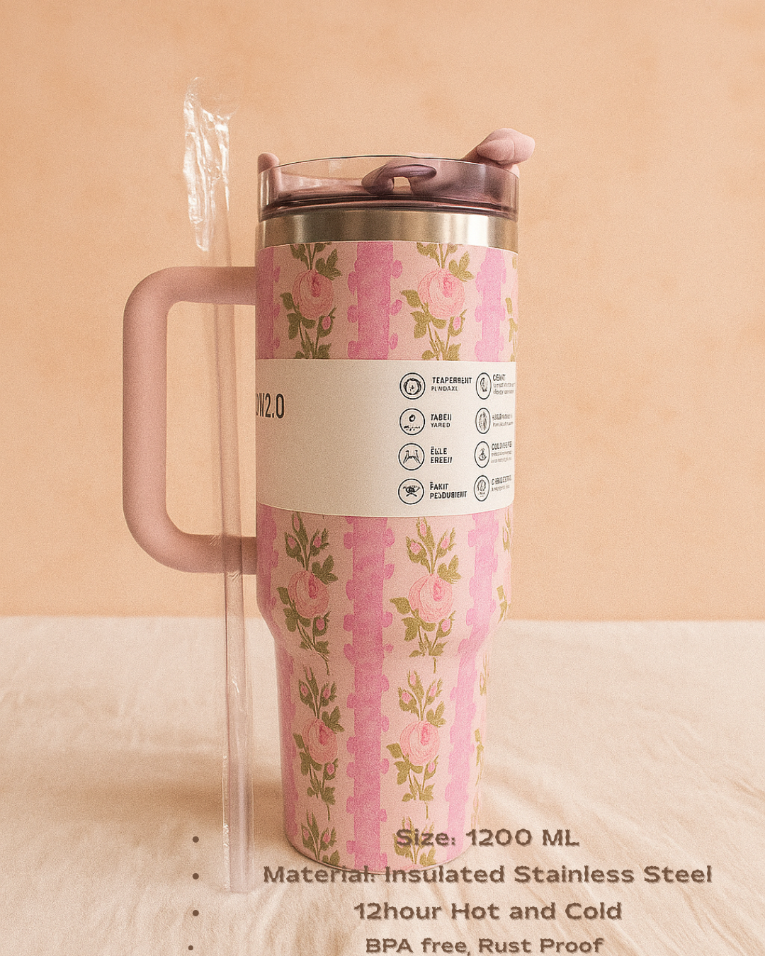 Floral Stainless Steel Tumbler